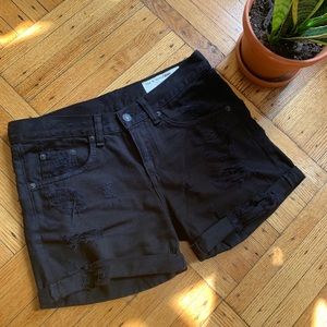 Rag & Bone Sz 24 Black Rebel distressed jean short
